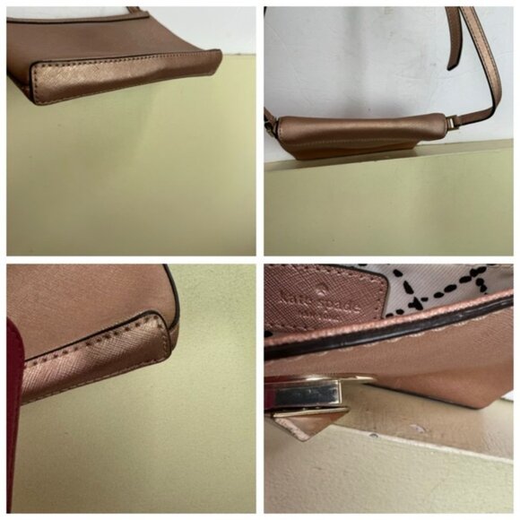 Kate Spade Newbury Lane Sally Crossbody Rose Gold Saffiano Leather Shoulder Bag - Picture 12 of 16